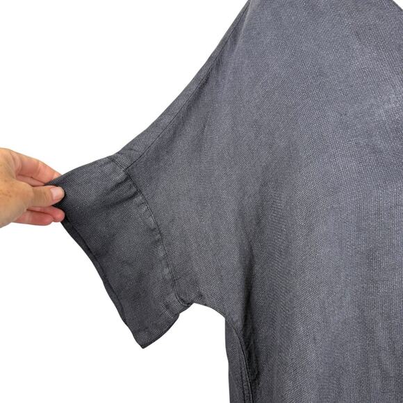 Faherty Dress Womens Small Blue Sanibel Basketweave 100% Linen Coastal Chic - Picture 6 of 13